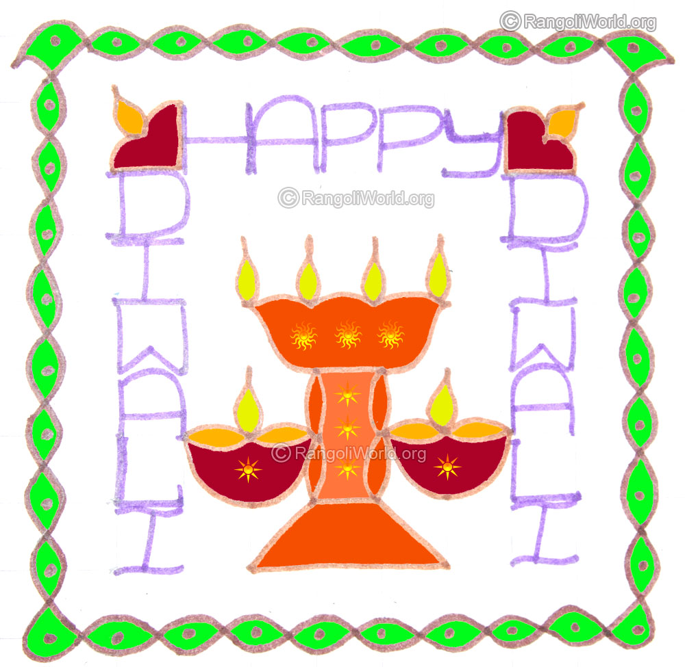 Diwali festival kuthu vilakku kolam may1 2015