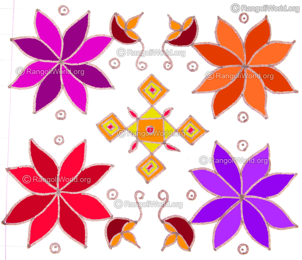 Flowers agal vilakku pooja kolam may1 2015
