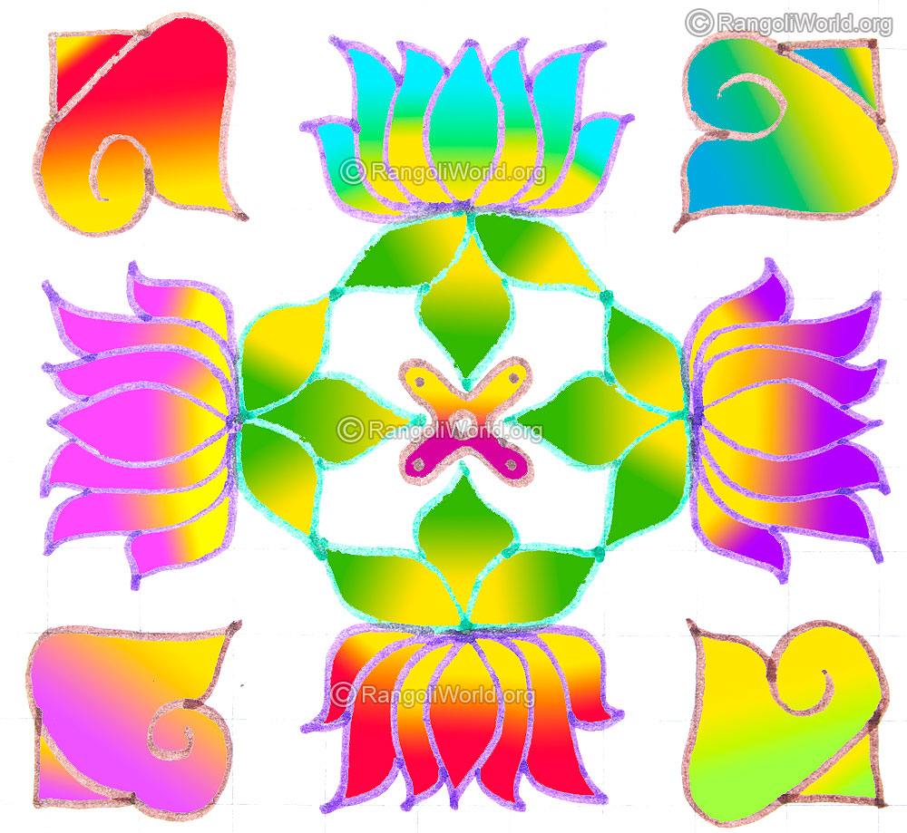 Lotus flower shell sangu kolam may1 2015