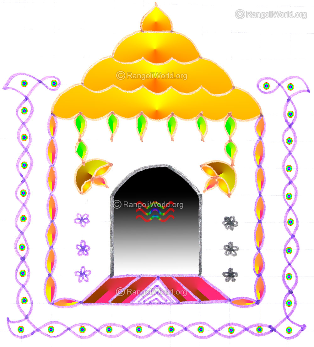 Shiva lingam pradosha puja kolam feb17 2015
