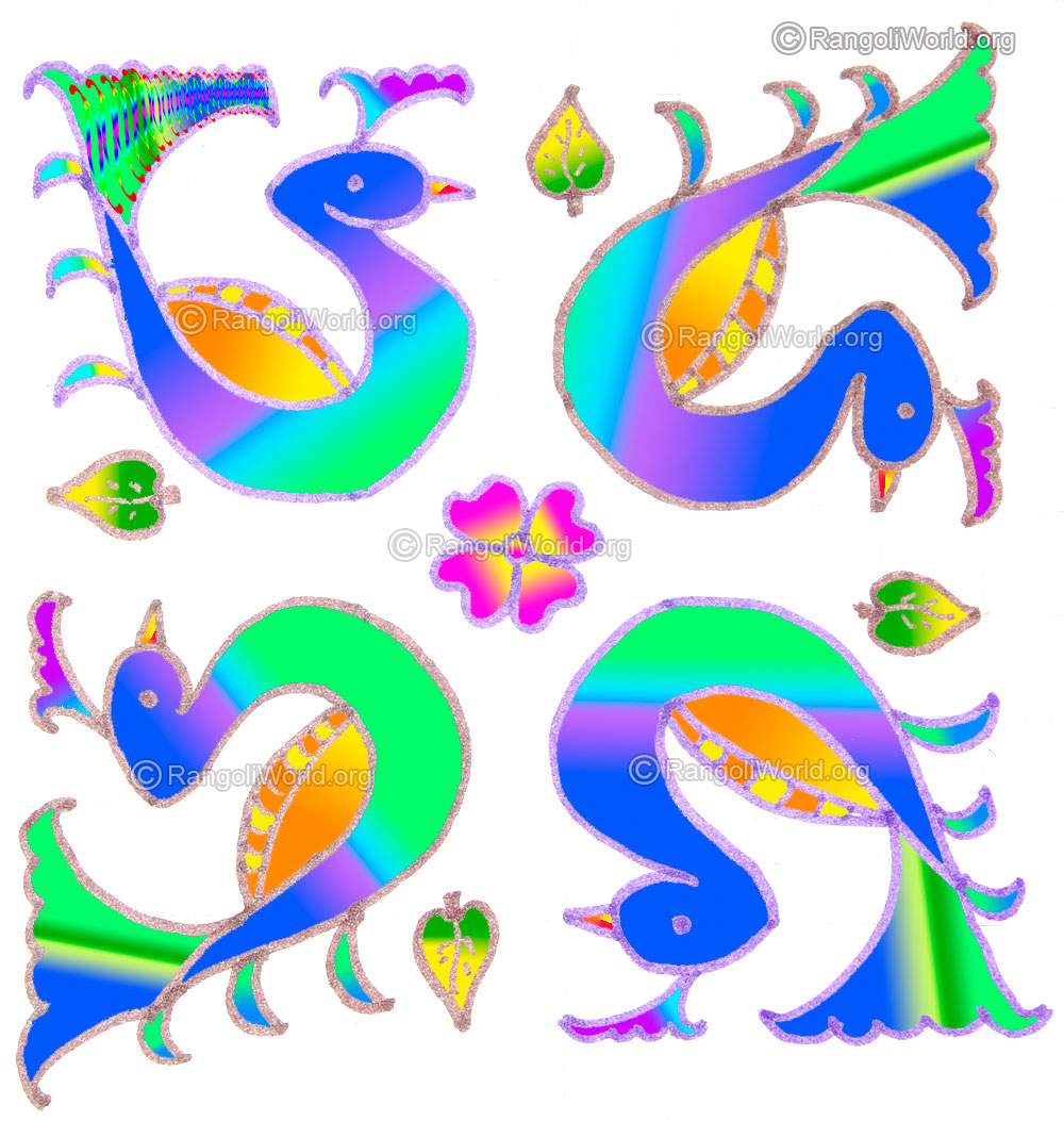 Simple modern peacock kolam may1 2015