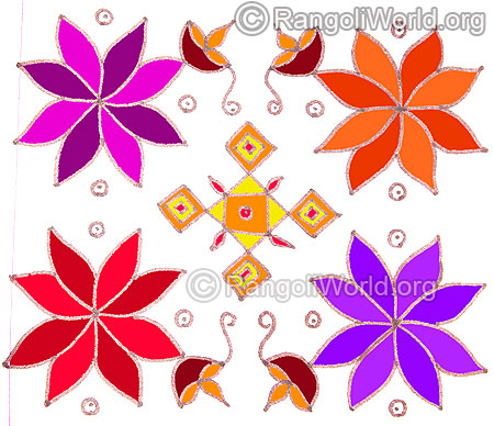 Flowers agal vilakku pooja kolam may1 2015