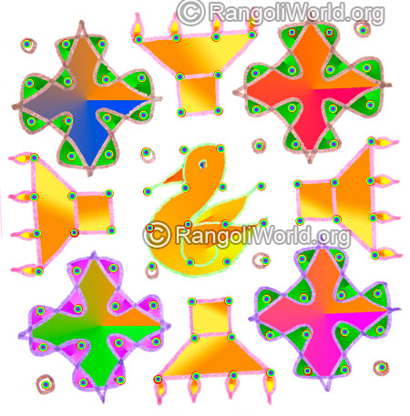 Lamp duck pinnal puja kolam 10 to 10 parallel dots may5 2015