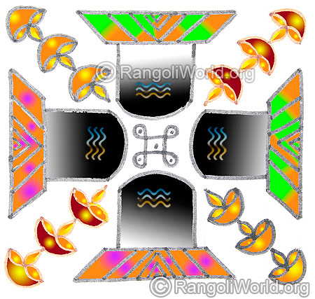 Shiva lingam vilakku puja kolam may1 2015