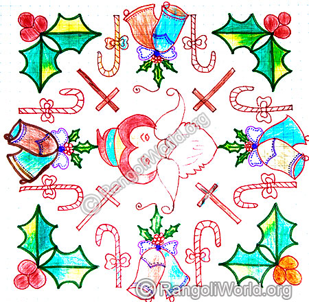 Santa claus kolam design