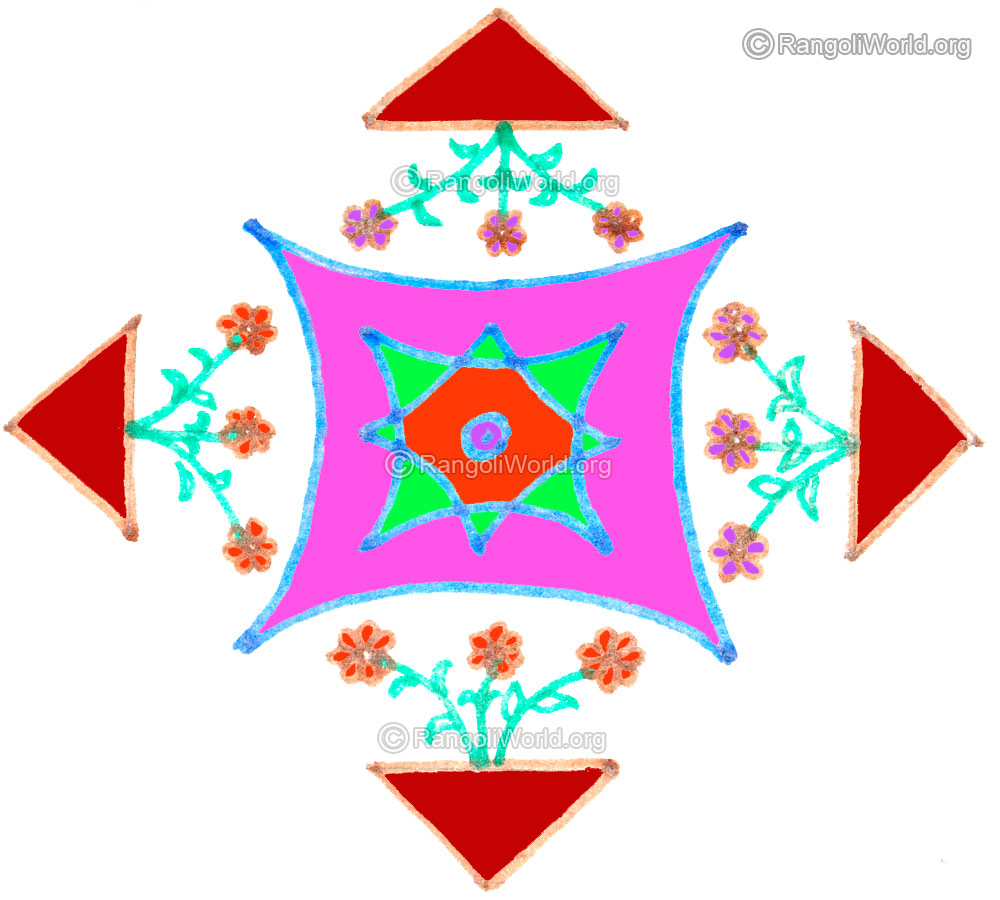 Flower plants in pot kolam april24 2015