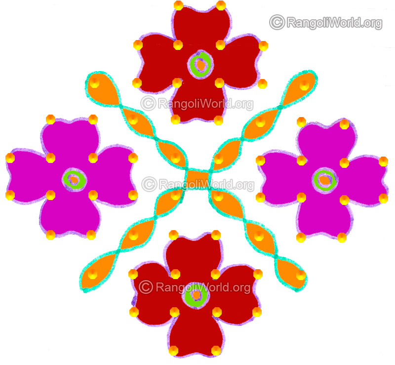 Flowers and sikku kolam april24 2015