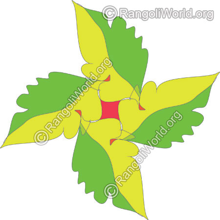 Joined leaf rangoli