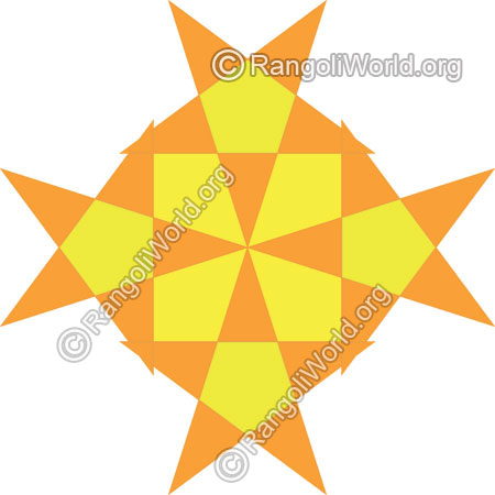 Stars linked rangoli