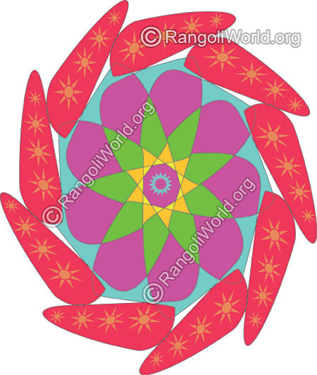 Sun welcome easy rangoli
