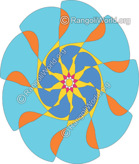 Swastika star pooja rangoli