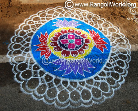 Lotus freehand rangoli 2017