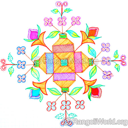 Flowers in pots kolam oct 2014