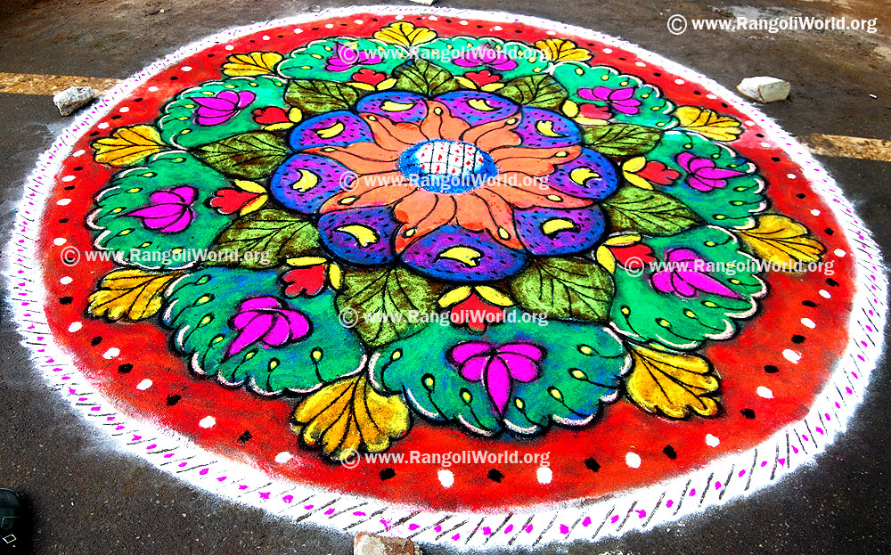 Freehand Flower Rangoli
