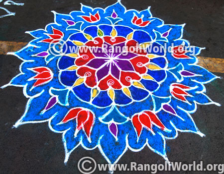 Flower freehand rangoli september 2015