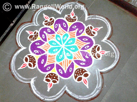 Deepam freehand rangoli-Simple