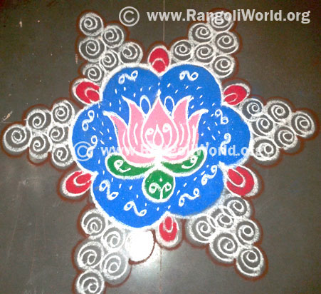 Lotus freehand rangoli