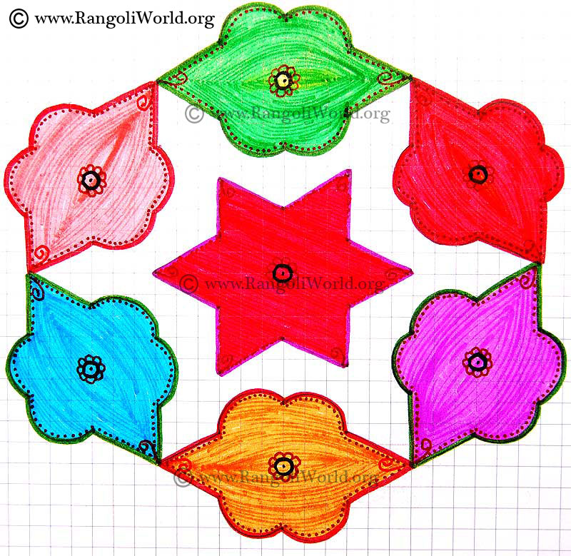 Bitter gourd star kolam