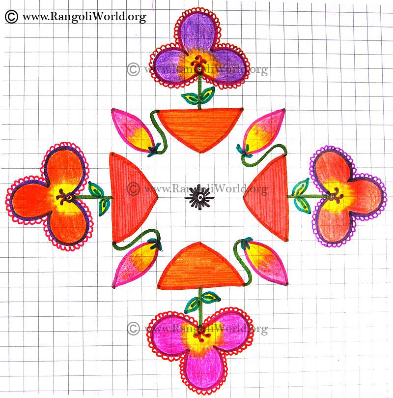 Flower buds kolam