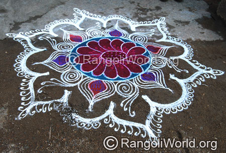 Flower freehand rangoli feb