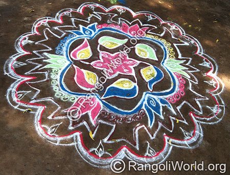 Lotus flower rangoli mar