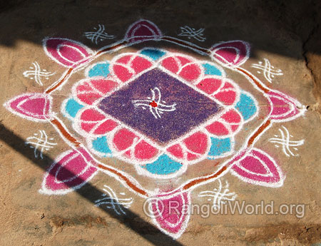 Pooja puja freehand rangoli mar