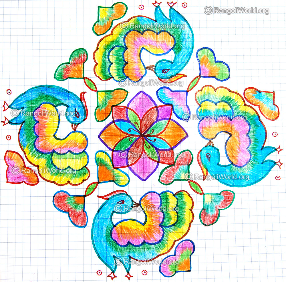 Dancing swan kolam