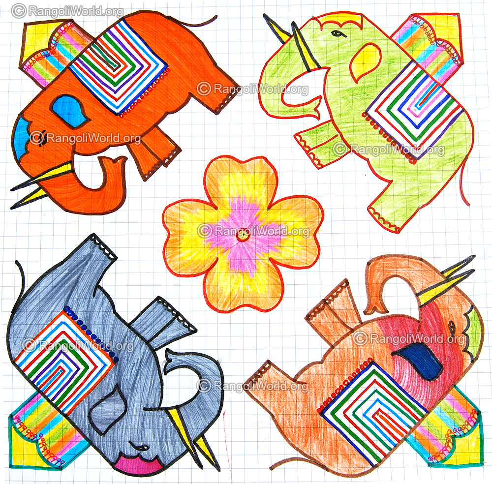 Elephant kolam