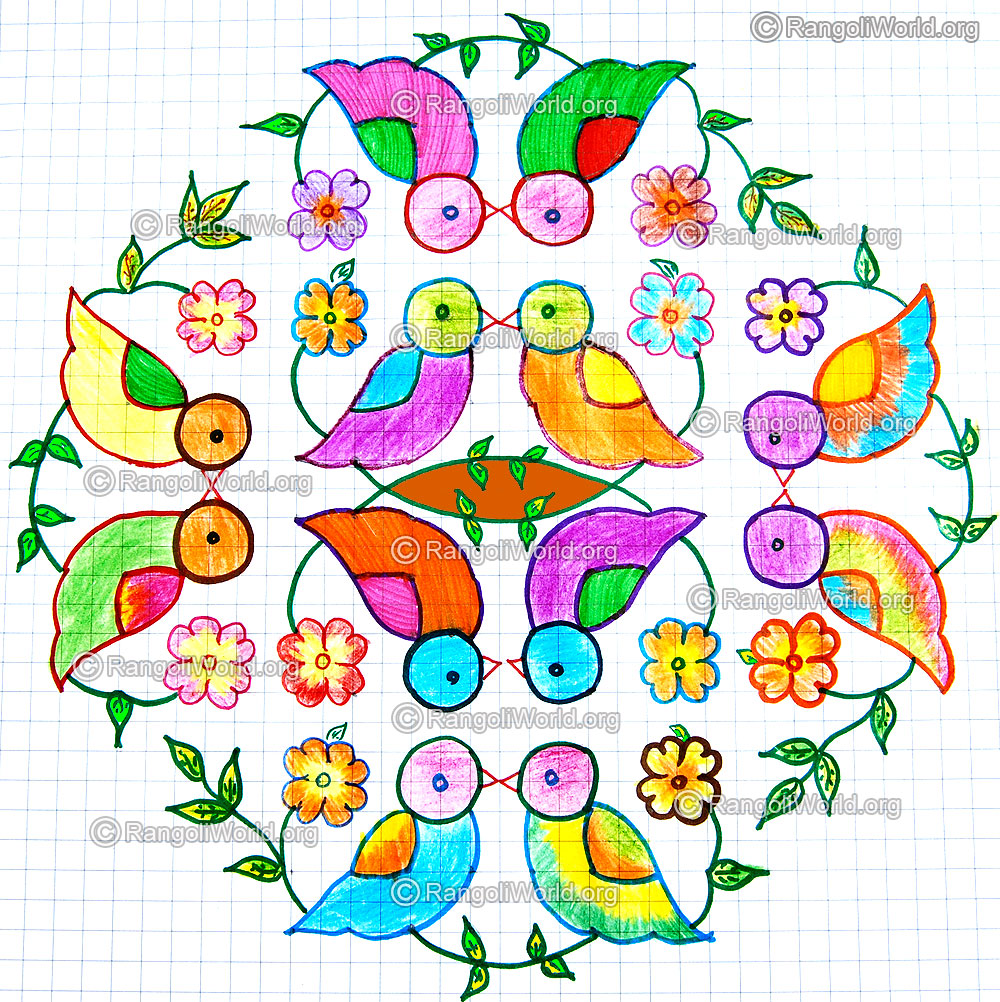 Love birds kolam jan 2015