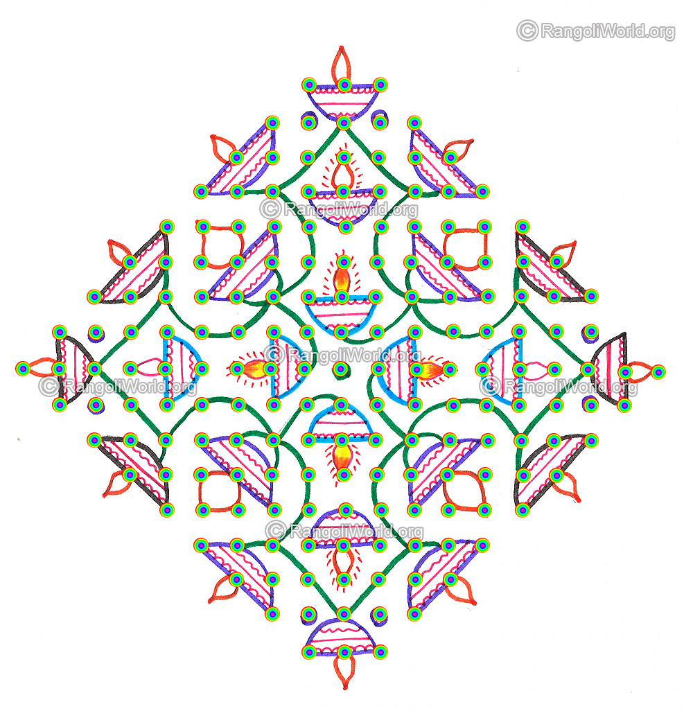 Deepam vilakku kolam margazhi dec jan 2016 with dots