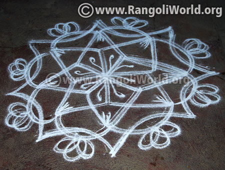 Simple double stroke pooja rangoli margazhi 2017