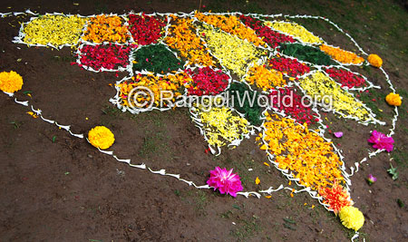 Onam festival flower rangoli 10