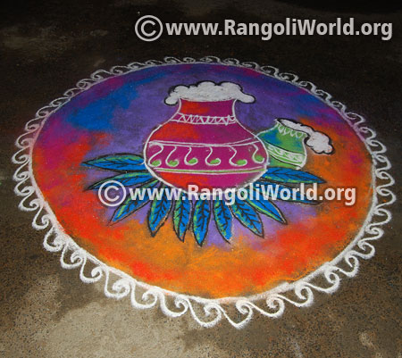 Pongal festival pot rangoli 2016