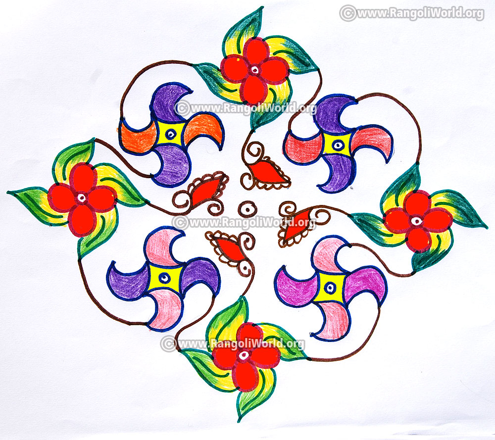 Swastik flowers kolam jan14 2017