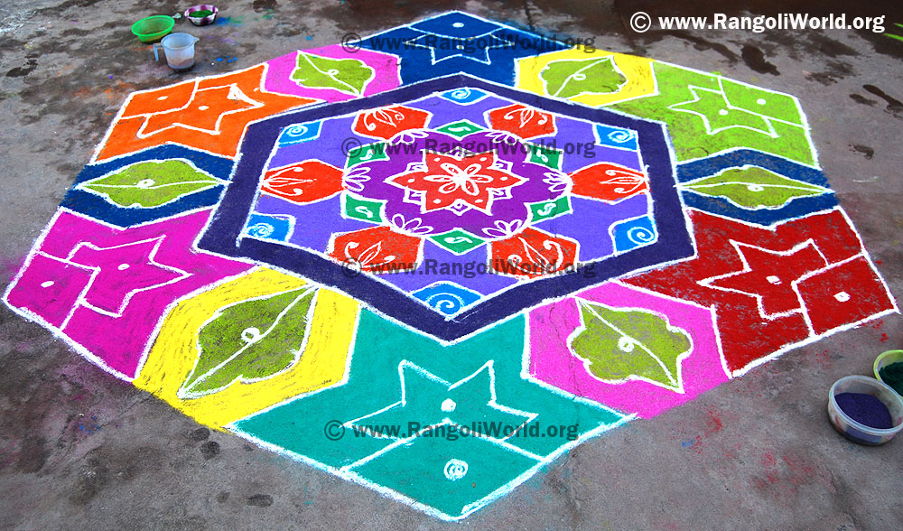 Fish star kolam