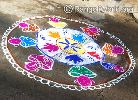 Dolls freehand Rangoli
