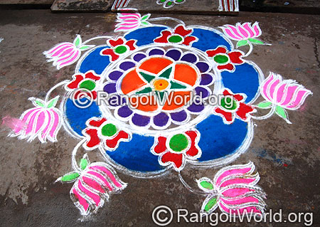 Lotus Freehand Rangoli