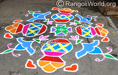 Pongal Theme Pulli Kolam