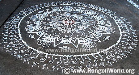Pongal Freehand Rangoli
