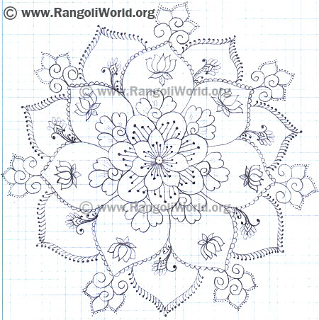 Freehand Flower Rangoli