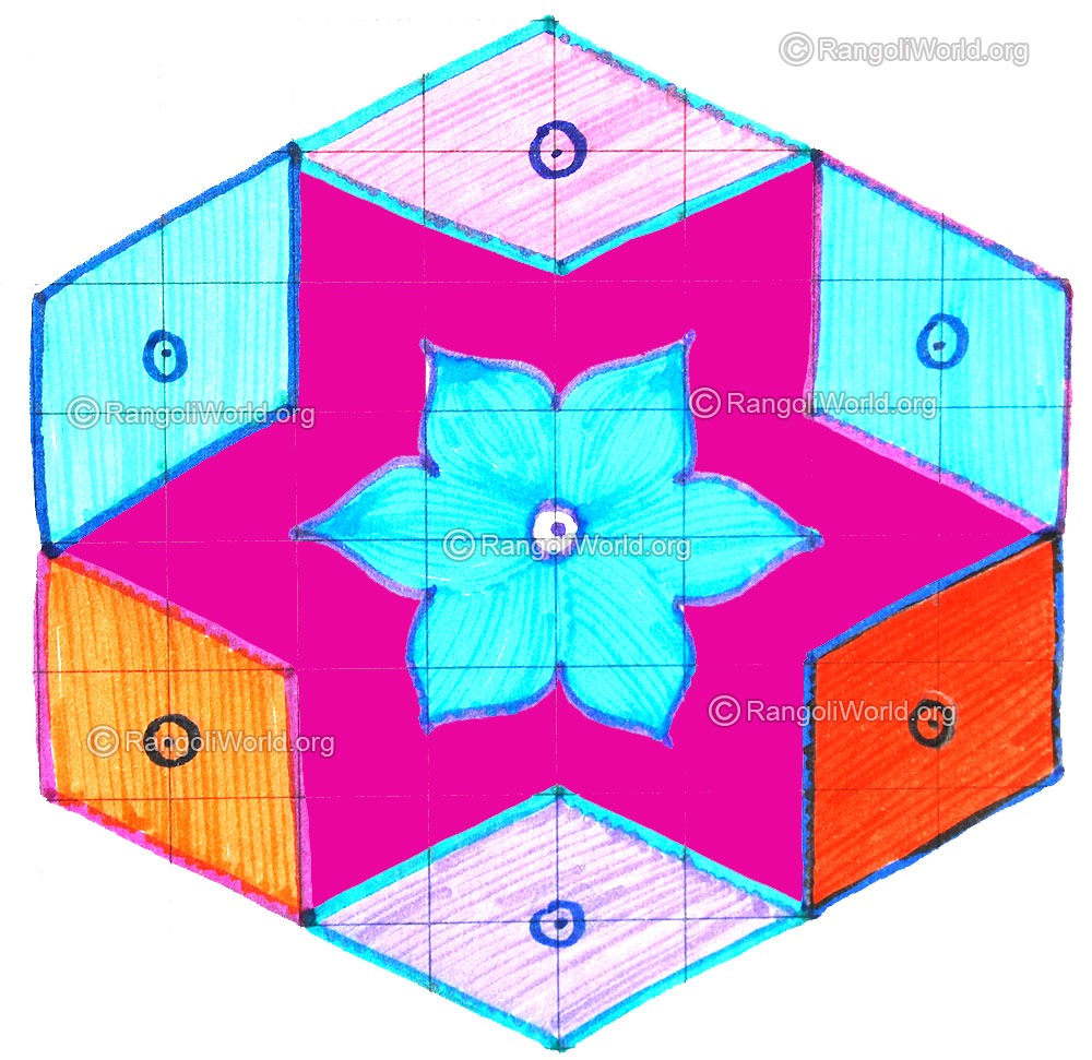 Diamond flower kolam april14 2015