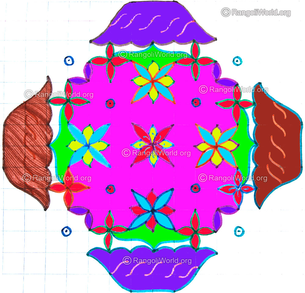 Flowers in pots kolam april14 2015