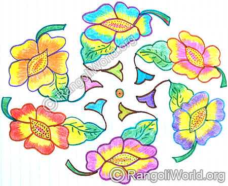 Colorful pongal rangoli 2015