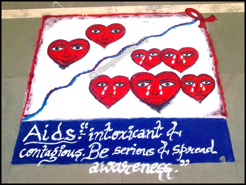 Aids awarness rangoli